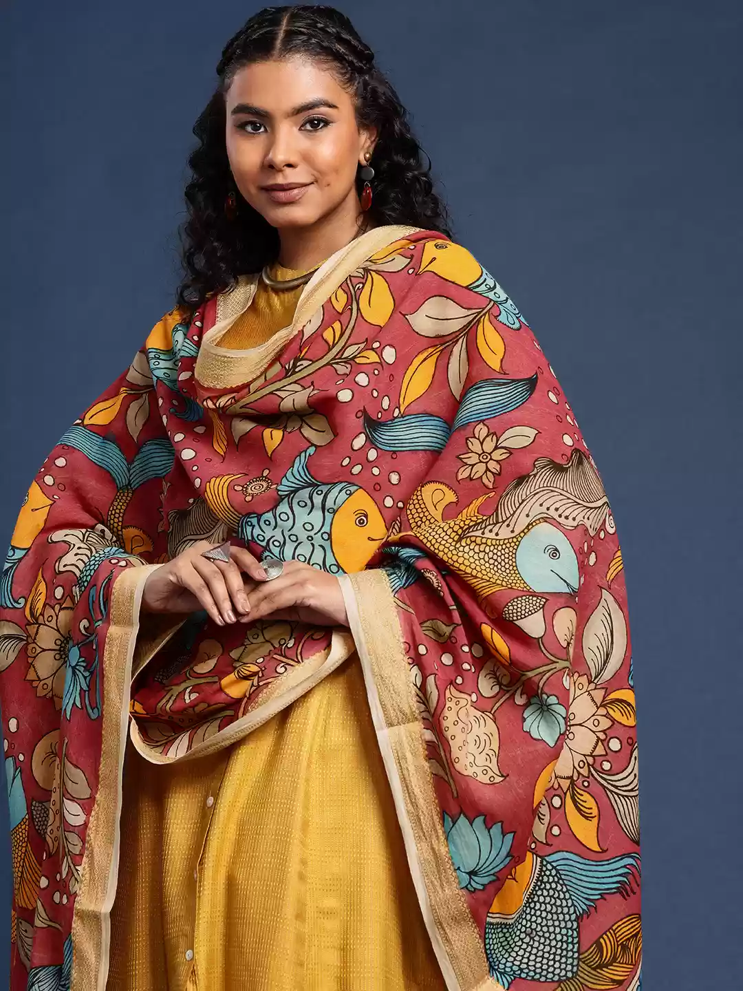 Handmade Kalamkari Dupattas