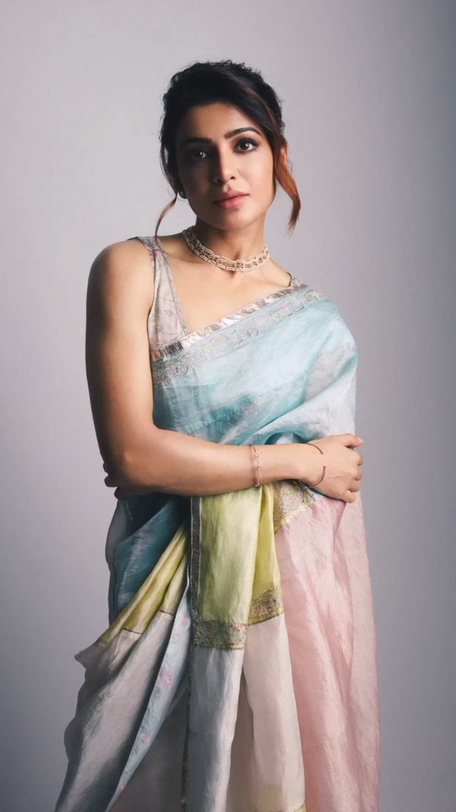 Samantha in a saree look, mixing elegance with bold glamour
