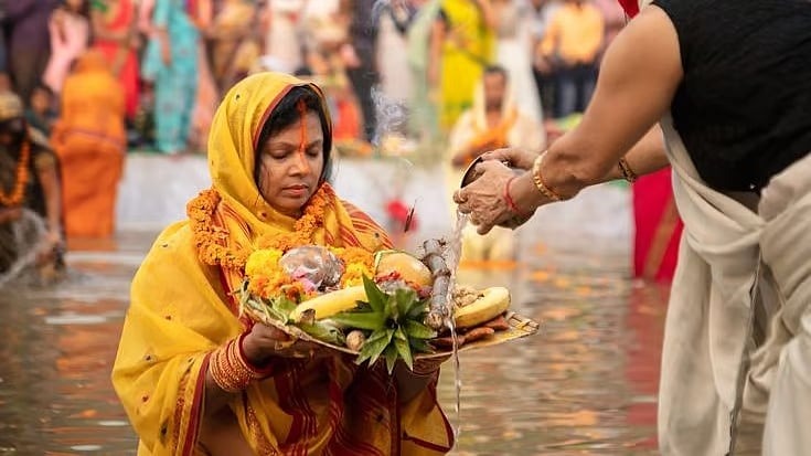 Chhath Puja is celebrated at JuhuBeach
