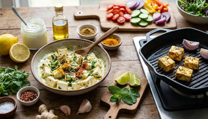 How to marinate paneer for a grilled paneer salad for weight loss How to marinate paneer for a grilled paneer salad for weight loss