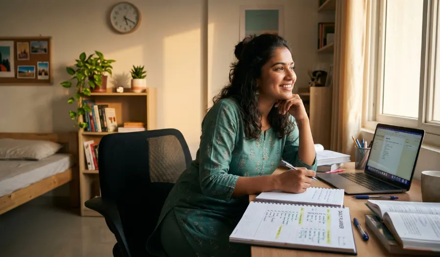 Daily routine of a student at home