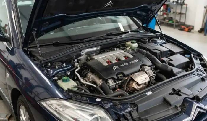 Citro�n 3.0-litre V6 diesel engine under the hood of a Citro�n C6 sedan