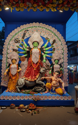 Green Durga in West Bengal